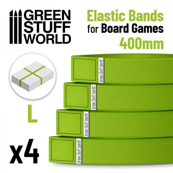 Green Stuff World: Elastic Bands for Board Games 400mm - Pack x4