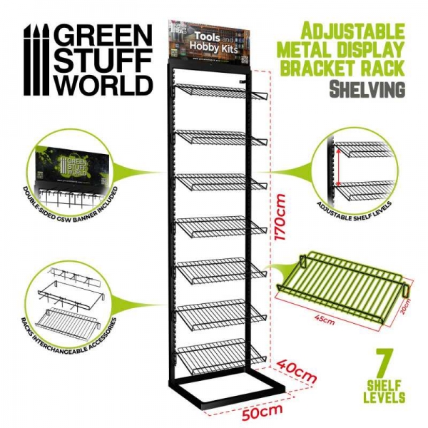 Green Stuff World: GSW Adjustable metal display - Shelving