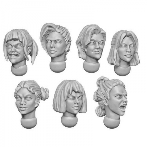 Green Stuff World: Female Heads 1:48 Basic Set