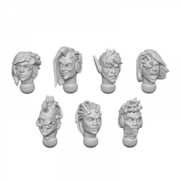 Green Stuff World: Female Heads BIONIC 1:48