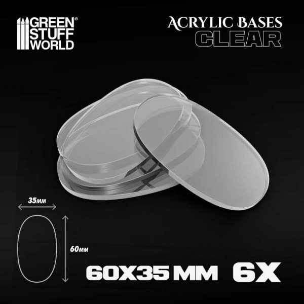 Green Stuff World: Acrylic Oval Base 60x35mm CLEAR