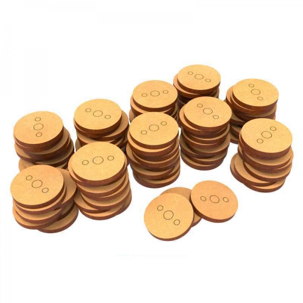 Green Stuff World: MDF Bases - Round 25 mm (Pack x100)