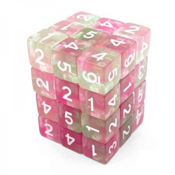Green Stuff World: 36x D6 12mm Dice - Clear Pink