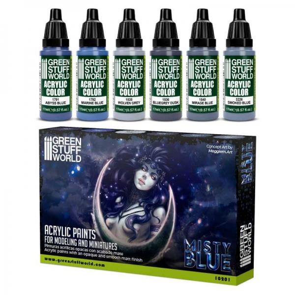 Green Stuff World: Paint Set - Misty Blue