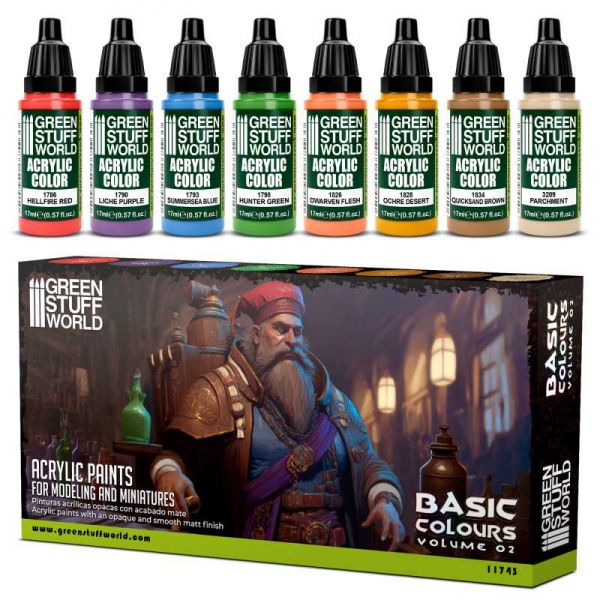Green Stuff World: Paint Set - Basic Colors 02
