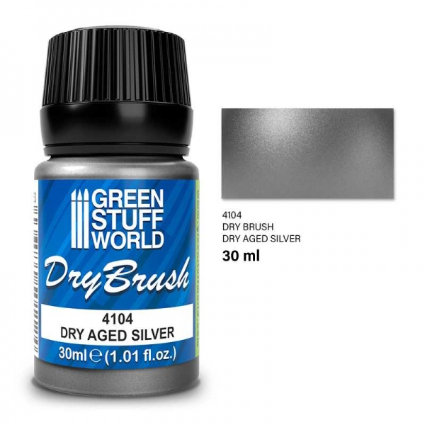 Green Stuff World: Metallic Dry Brush - DRY AGED SILVER 30 ml