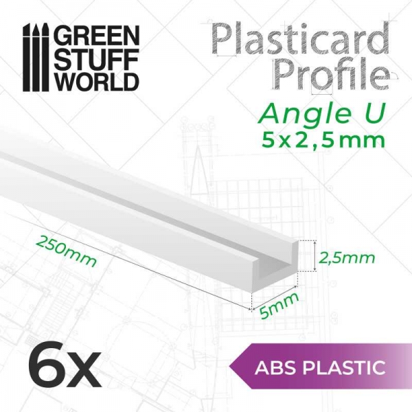 Green Stuff World: ABS Plasticard U-profile - 5x2.5mm
