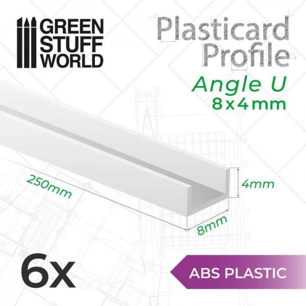 Green Stuff World: ABS Plasticard U-profile - 8x4mm