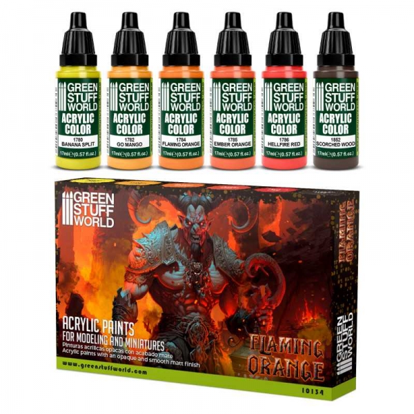 Green Stuff World: Paint Set - Flaming Orange
