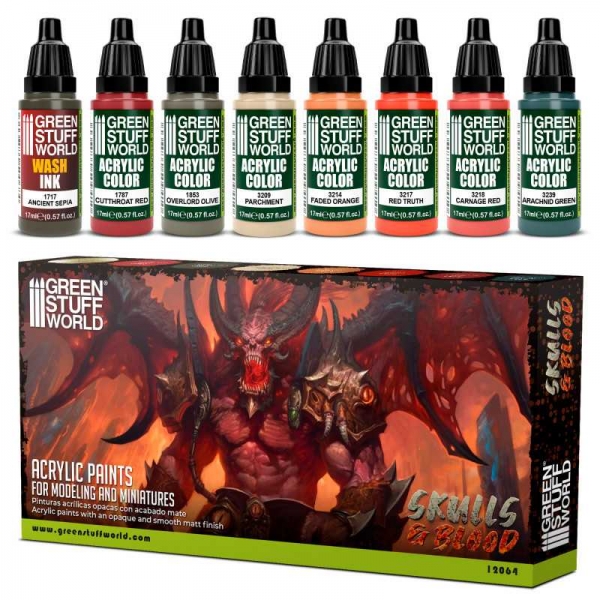 Green Stuff World: Paint Set - Skulls & Blood
