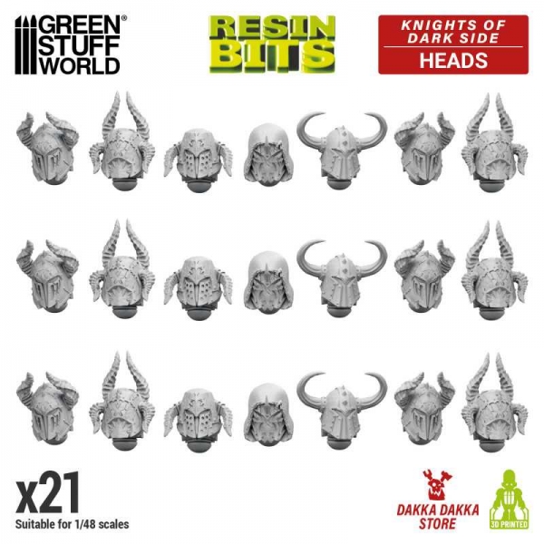 Green Stuff World: DakkaDakka - Knights of the Dark Side - Heads 1:48