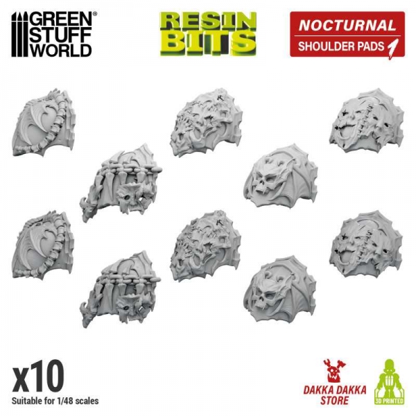 Green Stuff World: DakkaDakka - Nocturnal - Night Lords Shoulder Pads 1:48 Set 01