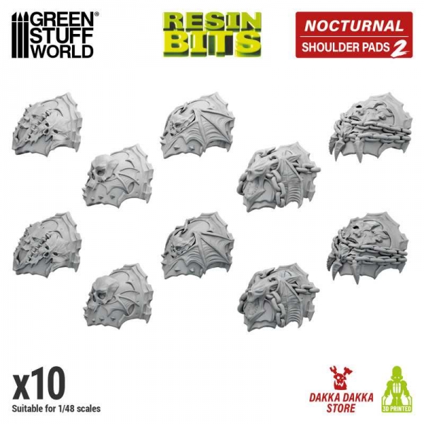 Green Stuff World: DakkaDakka - Nocturnal - Night Lords Shoulder Pads 1:48 Set 02