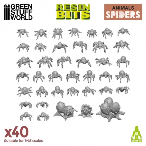 Green Stuff World: Small Spiders 1:48-1:35