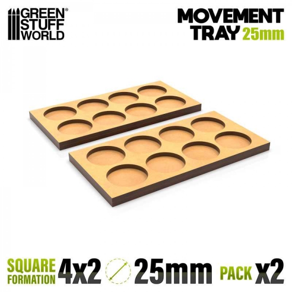 Green Stuff World: MDF Movement Trays 25mm 4x2 - Skirmish Lines