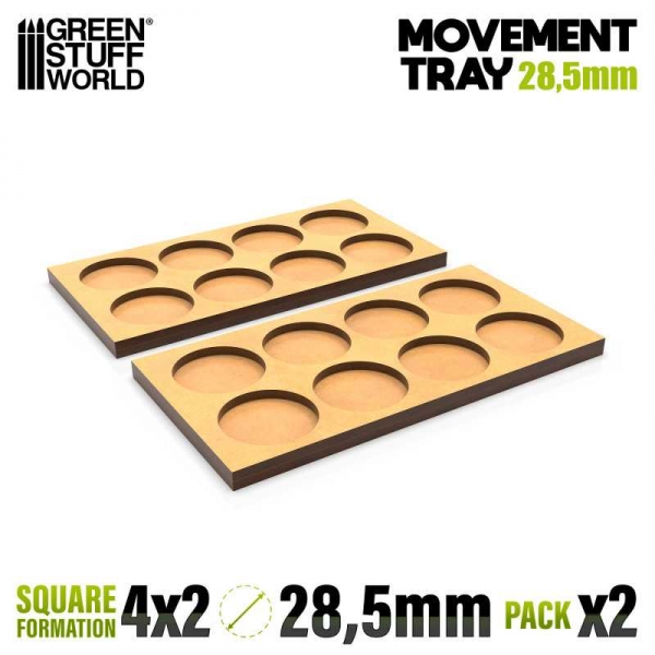 Green Stuff World: MDF Movement Trays 28.5mm 4x2 - Skirmish Lines