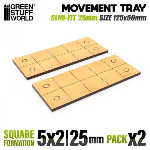 Green Stuff World: MDF Movement Trays - Slimfit Square 125x50mm