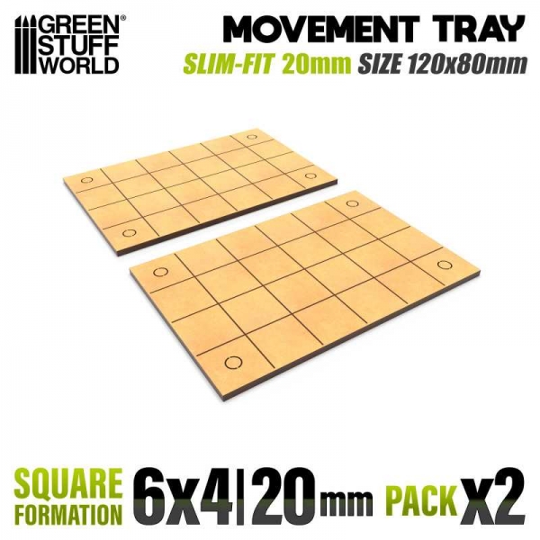 Green Stuff World: MDF Movement Trays - Slimfit Square 120x80mm