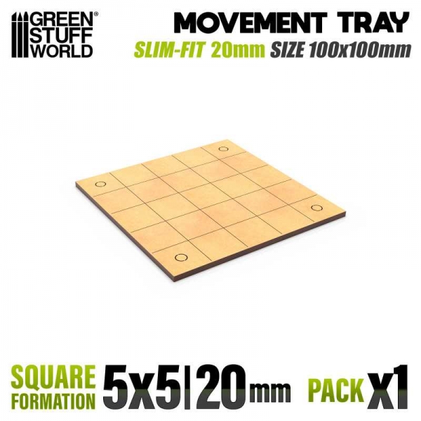 Green Stuff World: MDF Movement Trays - Slimfit Square 100x100mm