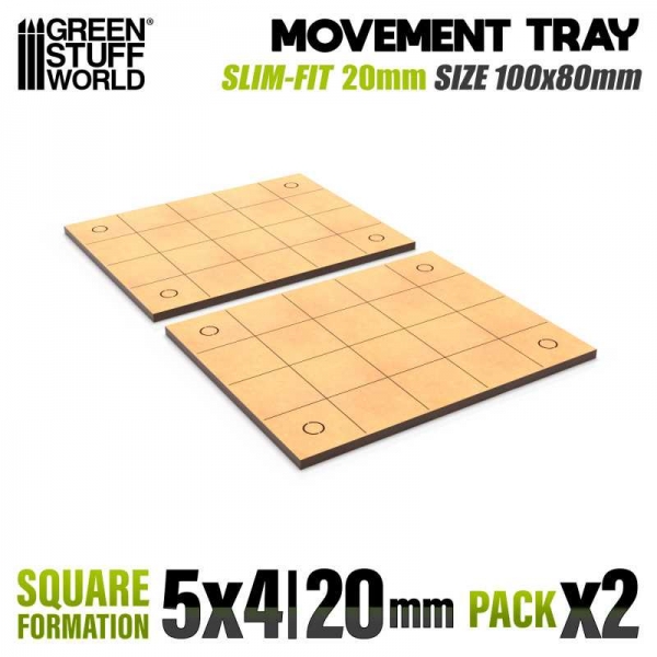 Green Stuff World: MDF Movement Trays - Slimfit Square 100x80mm