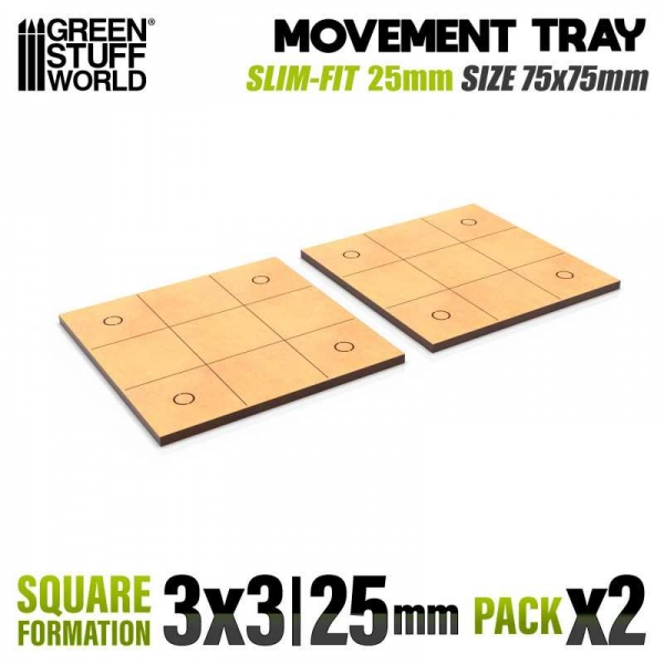 Green Stuff World: MDF Movement Trays - Slimfit Square 75x75mm