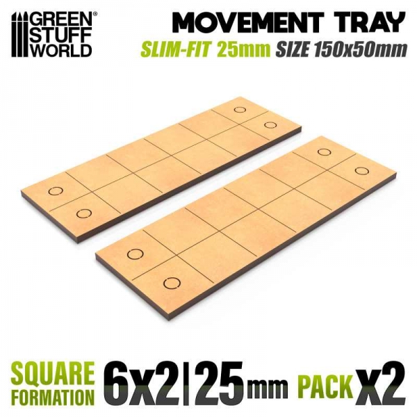 Green Stuff World: MDF Movement Trays - Slimfit Square 150x50mm