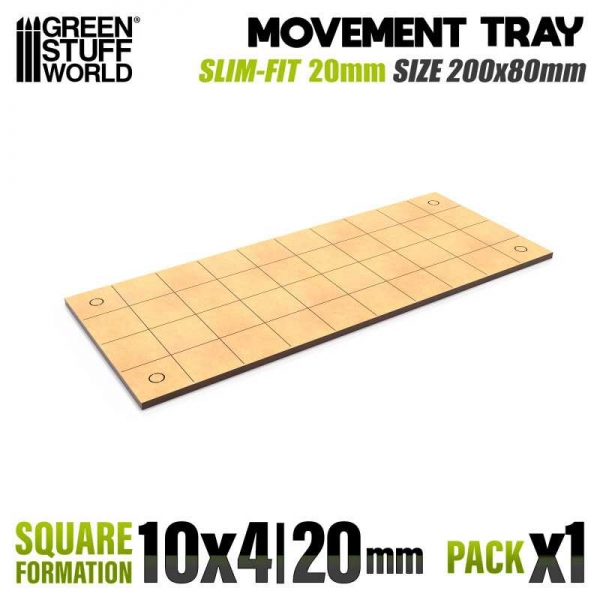 Green Stuff World: MDF Movement Trays - Slimfit Square 200x80mm