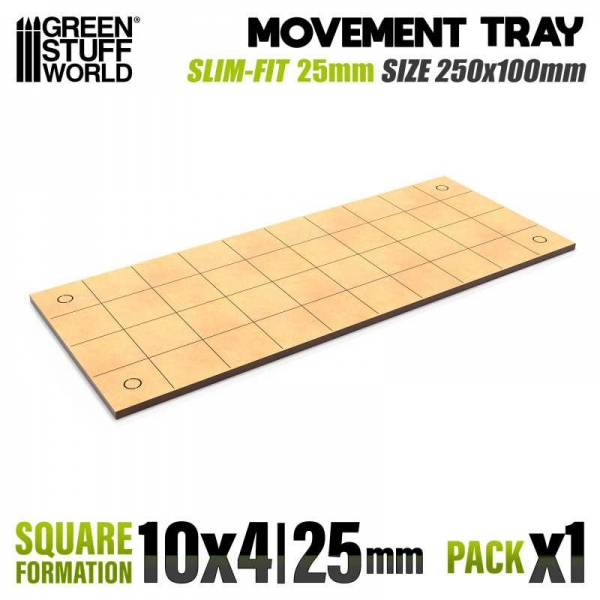 Green Stuff World: MDF Movement Trays - Slimfit Square 250x100mm