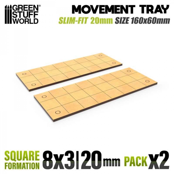 Green Stuff World: MDF Movement Trays - Slimfit Square 160x60mm