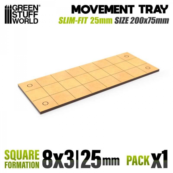 Green Stuff World: MDF Movement Trays - Slimfit Square 200x75mm
