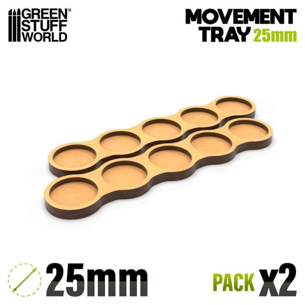 Green Stuff World: MDF Movement Trays - Skirmish AOS 25mm 5x1