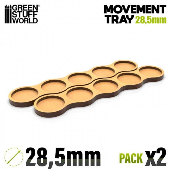 Green Stuff World: MDF Movement Trays - Skirmish AOS 28.5mm 5x1