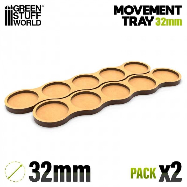 Green Stuff World: MDF Movement Trays - Skirmish AOS 32mm 5x1