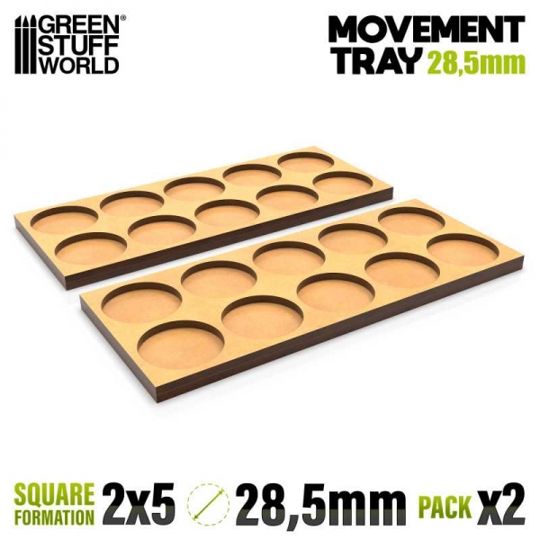 Green Stuff World: MDF Movement Trays 28.5mm 5x2 - Skirmish Lines