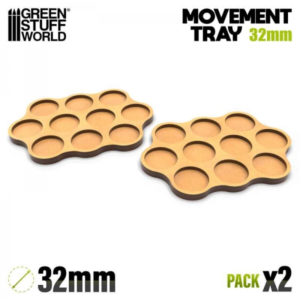 Green Stuff World: MDF Movement Trays - Skirmish AOS 32mm 3x4x3
