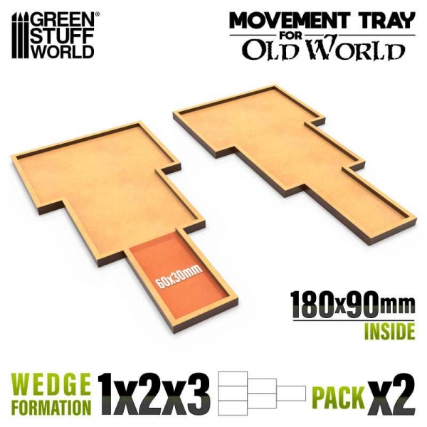 Green Stuff World: MDF Movement Trays Old World 180x90mm 1x2x3