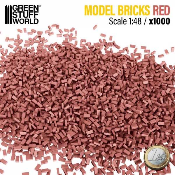 Green Stuff World: Miniature Bricks - Red x1000 1:48