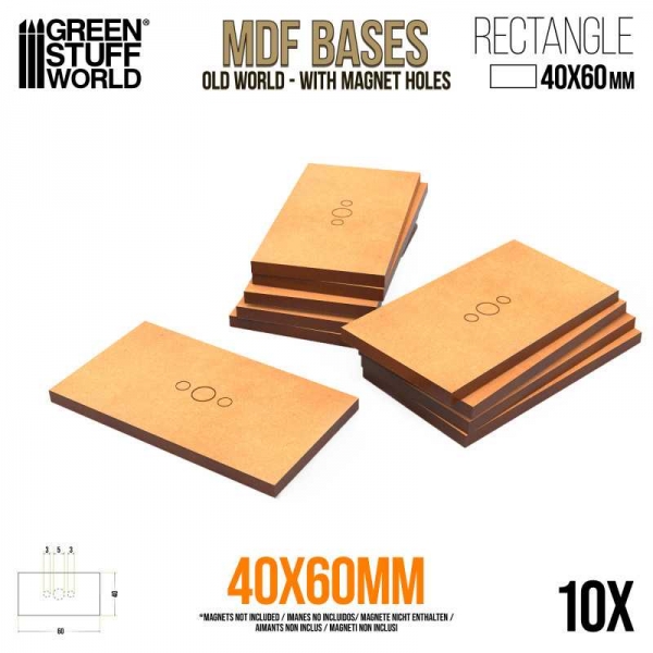 Green Stuff World: MDF Old World Bases - Rectangle 40x60mm