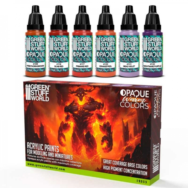 Green Stuff World: Opaque Paint Set - Warm Colours