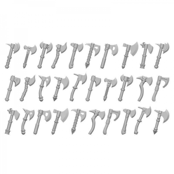 Green Stuff World: Hand Axes 1:48