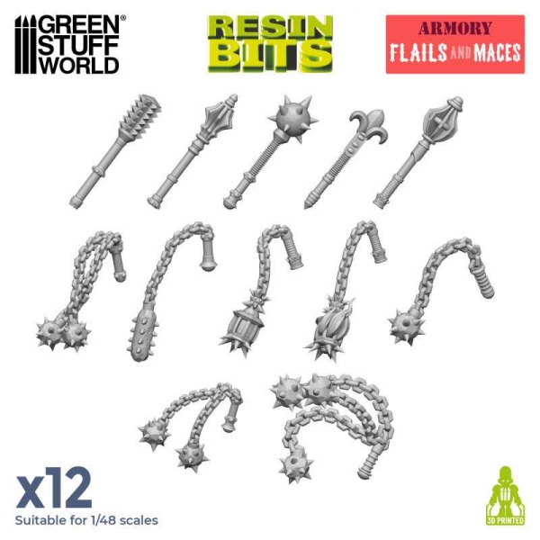 Green Stuff World: Flails and Maces 1:48