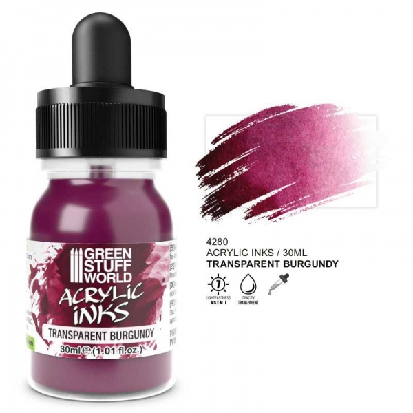 Green Stuff World: Transparent Acrylic Ink - Burgundy