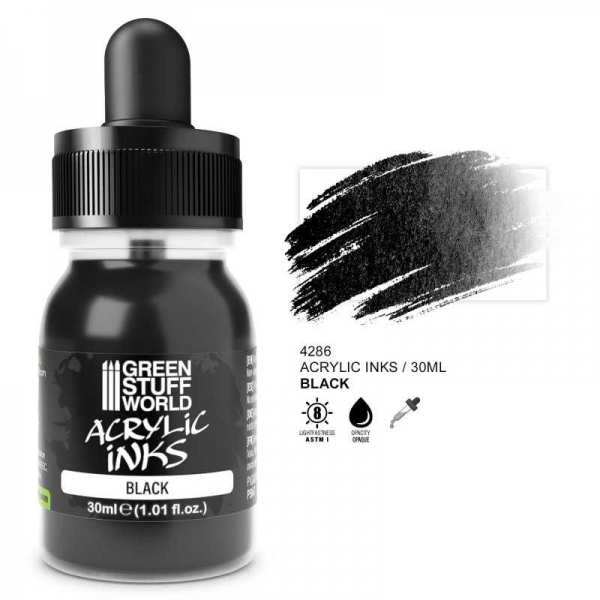 Green Stuff World: Acrylic Ink Opaque- Black