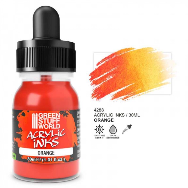 Green Stuff World: Acrylic Ink Opaque- Orange