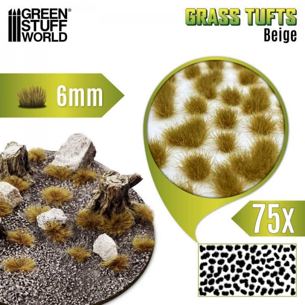 Green Stuff World: Static Grass Tufts 6 mm - Beige
