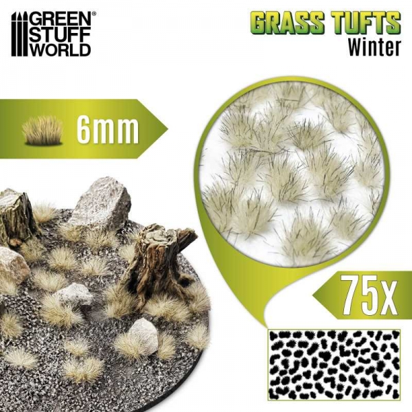 Green Stuff World: Static Grass Tufts 6 mm - Winter White