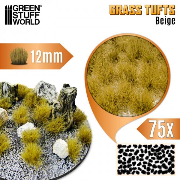 Green Stuff World: Static Grass Tufts 12 mm - Beige