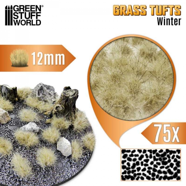 Green Stuff World: Static Grass Tufts 12 mm - Winter White