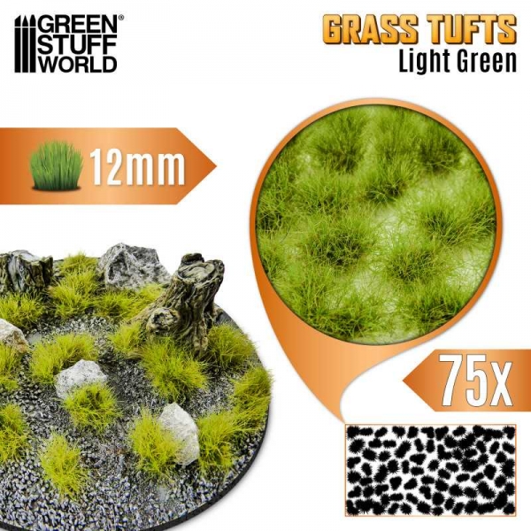 Green Stuff World: Static Grass Tufts 12 mm - Light Green