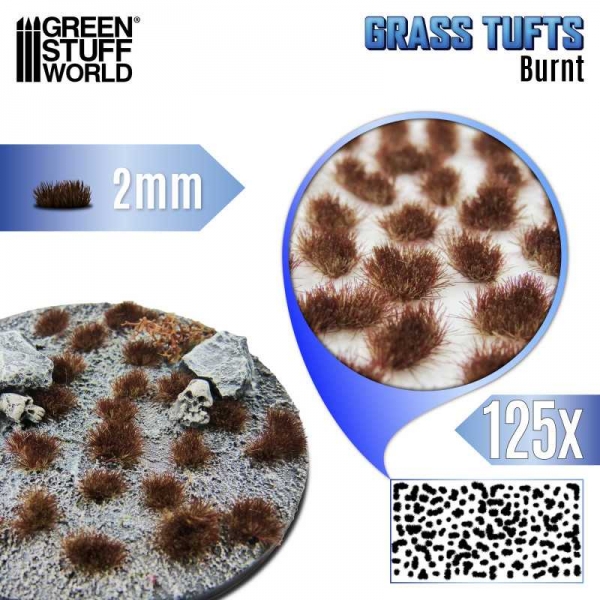 Green Stuff World: Static Grass Tufts 2 mm - Burnt Brown